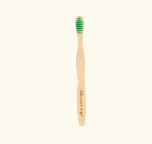 PAOS - Brosse à dent bambou enfant - vert d'eau - 13g